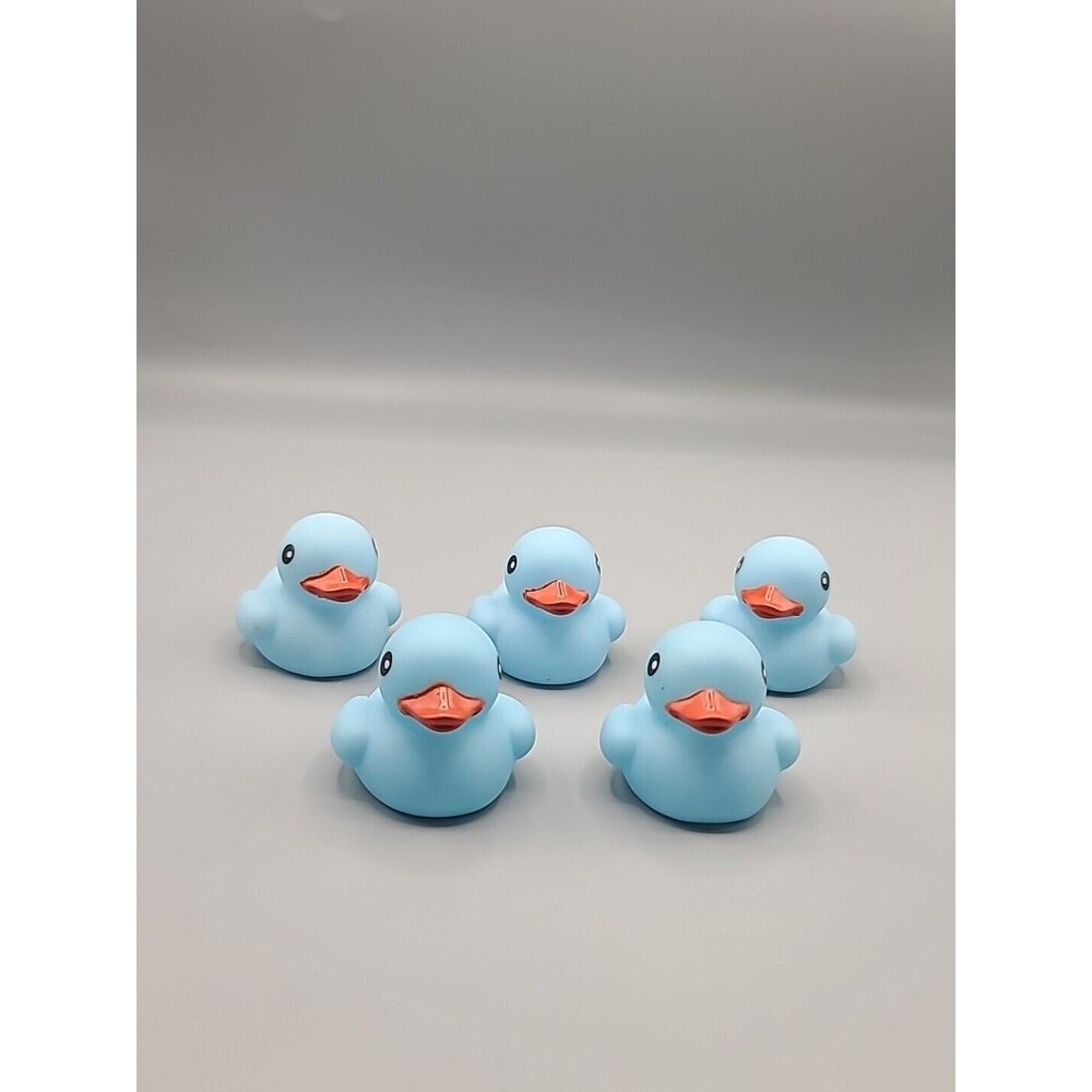 Vintage Light Blue Rubber Ducks 2 Inches Set Of 5